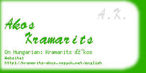 akos kramarits business card